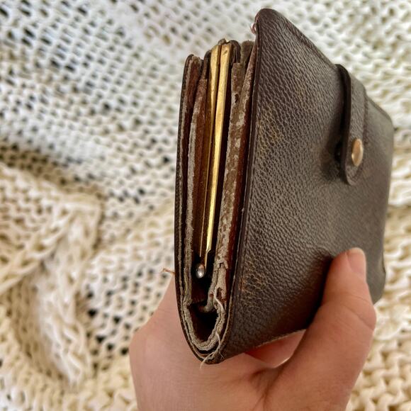 Louis Vuitton French Wallet Purse Monogram Ebene Canvas Kisslock Authentic 0099 - Picture 5 of 16